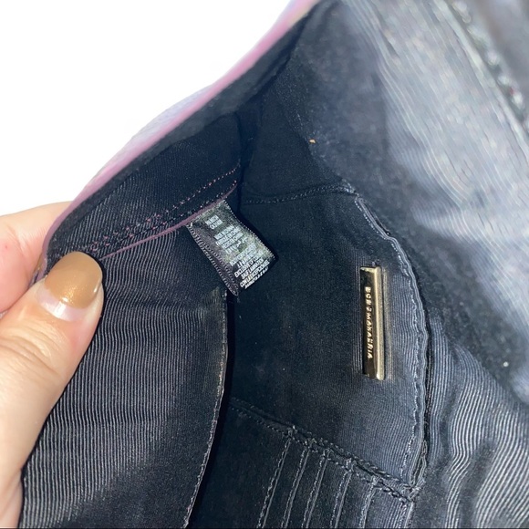 BCBGMaxArzia Pink Purple Snakeskin Leather Envelope Clutch - Picture 9 of 10